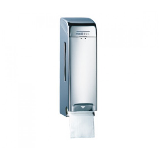 Dispenser hartie igienica pentru 2 role normale, suprapuse, inox finisaj satinat, Mediclinics