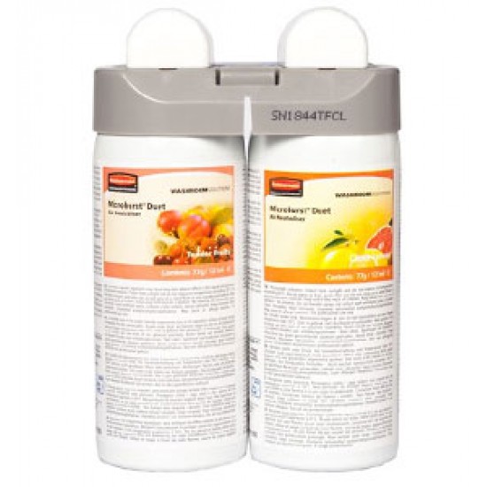 Odorizant dispenser Microburst Duet - Tender Fruits/Citrus Leaves, 2x121 ml, RUBBERMAID