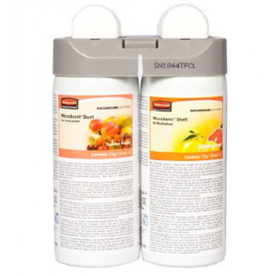 Odorizant dispenser Microburst Duet - Tender Fruits/Citrus Leaves, 2x121 ml, RUBBERMAID Odorizant dispenser Microburst Duet - Tender Fruits/Citrus Leaves, 2x121 ml, RUBBERMAID
