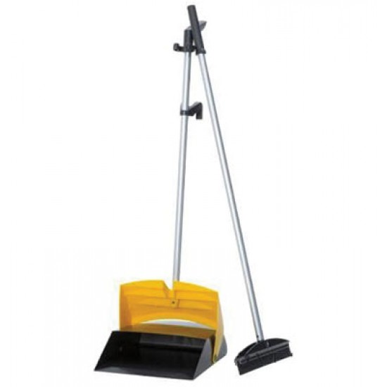 SET MATURA-RACLETA CU MANER SI FARAS, ANTRACIT/GALBEN - DUSTPAN DES, VERMOP