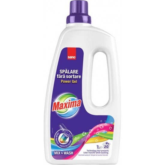 Detergent gel pentru rufe Sano Maxima Mix and Wash 1L 