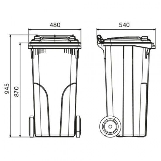 Europubela din material plastic, 120 L, culoare rosie, SULO - Transport inclus