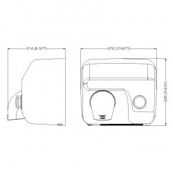 Uscator de maini actionare cu buton, SANIFLOW Mediclinics, inox satinat Uscator de maini actionare cu buton, SANIFLOW Mediclinics, inox satinat
