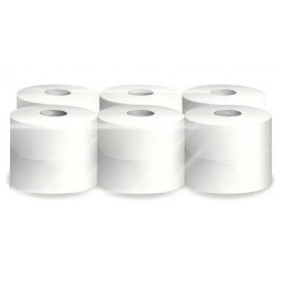 Hârtie igienică 100 m, in 2 straturi, extra albă, Mini Jumbo, AQAS