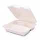 Set de 100 bucati, Caserole meniu din trestie, 20 cm, 3 compartimente Set de 100 bucati, Caserole meniu din trestie, 20 cm, 3 compartimente
