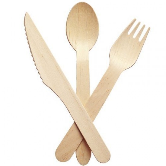 Set 100 bucati, Tacamuri lemn, lingura 16cm Set 100 bucati, Tacamuri lemn, lingura 16cm