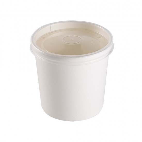 Bol supa carton alb + capac - 760ml - 250 buc. Bol supa carton alb + capac - 760ml - 250 buc.