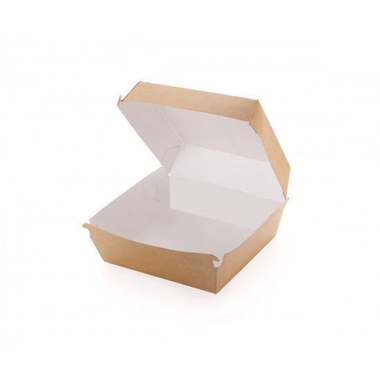 Hamburger box kraft - 13x13x11cm XXL - 100 buc. Hamburger box kraft - 13x13x11cm XXL - 100 buc.