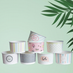 Pahare carton inghetata PASTEL - 245ml - 100 buc Pahare carton inghetata PASTEL - 245ml - 100 buc