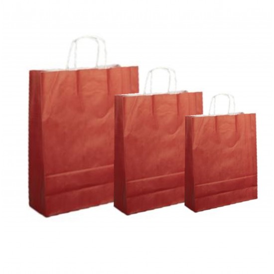 Set 100 bucati, Pungi albe colorate bordo, 32x12x41 cm