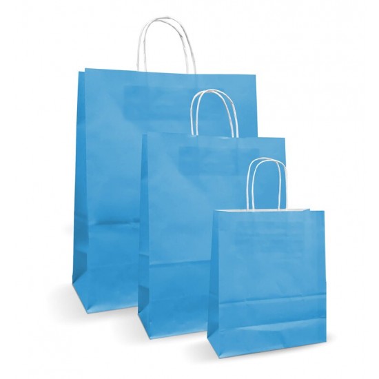 Set 100 bucati, Pungi albe colorate albastru deschis, 32x12x41 cm Set 100 bucati, Pungi albe colorate albastru deschis, 32x12x41 cm