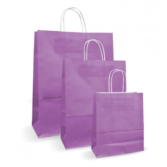 Set 100 bucati, Pungi albe colorate mov, 18x9x25cm Set 100 bucati, Pungi albe colorate mov, 18x9x25cm