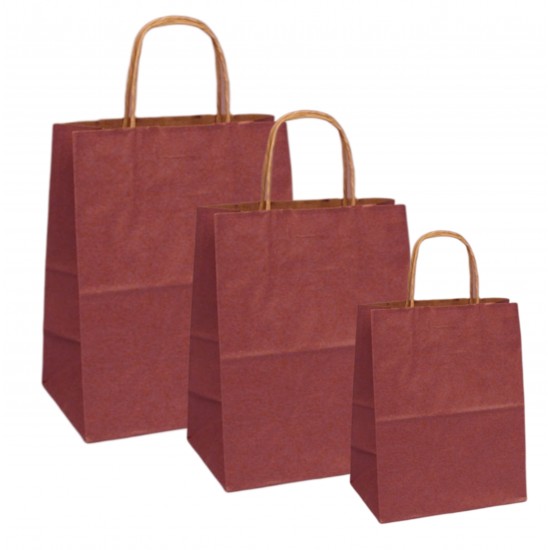 Set 100 bucati, Pungi natur, colorate bordo la exterior, 32x12x41cm