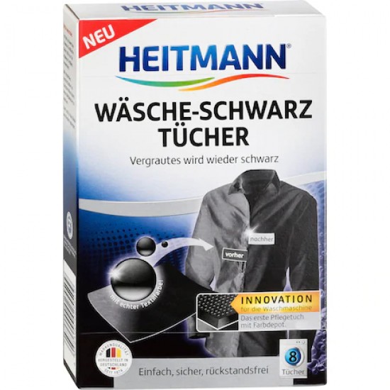 Heitmann Servetele pentru revigorarea culorii negre 8buc Heitmann Servetele pentru revigorarea culorii negre 8buc
