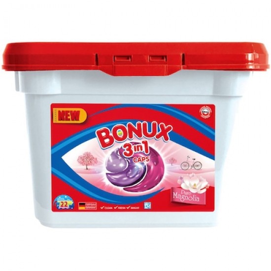 Bonux 3in1 detergent capsule Pure Magnolia 22bucati/set Bonux 3in1 detergent capsule Pure Magnolia 22bucati/set