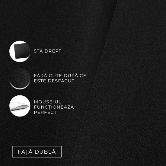 Mapa birou Flexi din piele, cu doua fete, pentru protectie birou, negru Mapa birou Flexi din piele, cu doua fete, pentru protectie birou, negru