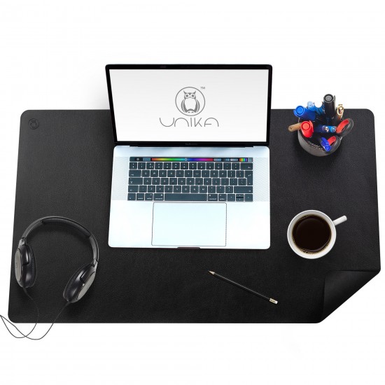 Mapa birou Flexi din piele, cu doua fete, pentru protectie birou, negru Mapa birou Flexi din piele, cu doua fete, pentru protectie birou, negru