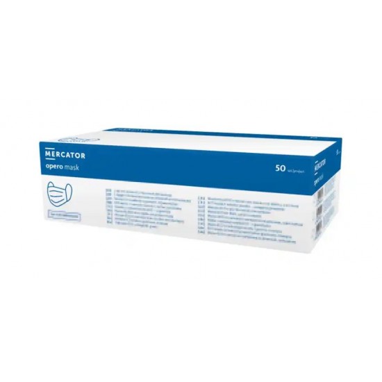 Mască chirurgicală din material nețesut cu benzi elastice, cu trei straturi, OPERO, 50 buc/ set
