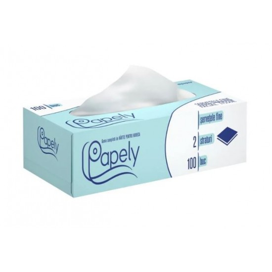 Servetele faciale Papely, 100 bucati/cutie