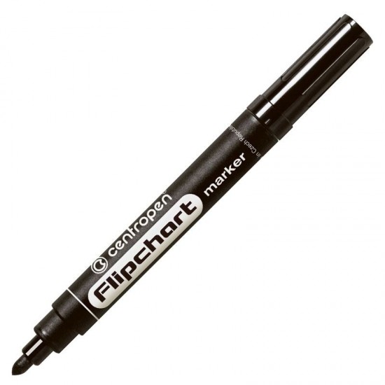 Marker pt. flipchart Centropen 8550 - varf rotund, negru Marker pt. flipchart Centropen 8550 - varf rotund, negru
