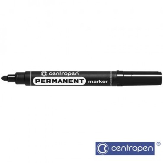 Permanent marker Centropen 8566 - varf rotund, negru Permanent marker Centropen 8566 - varf rotund, negru