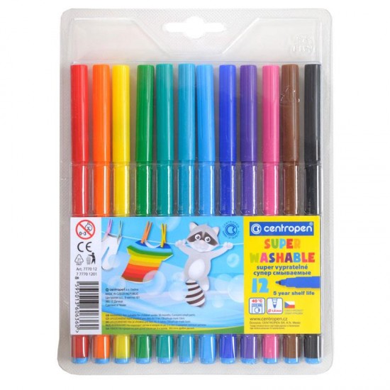Carioca Centropen 7770 Superwashable - 12 culori/set Carioca Centropen 7770 Superwashable - 12 culori/set