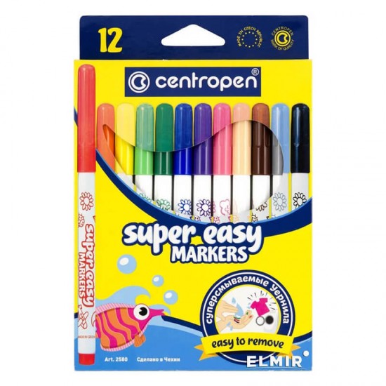 Carioca Centropen 2580 Super Easy - 12 culori/set Carioca Centropen 2580 Super Easy - 12 culori/set