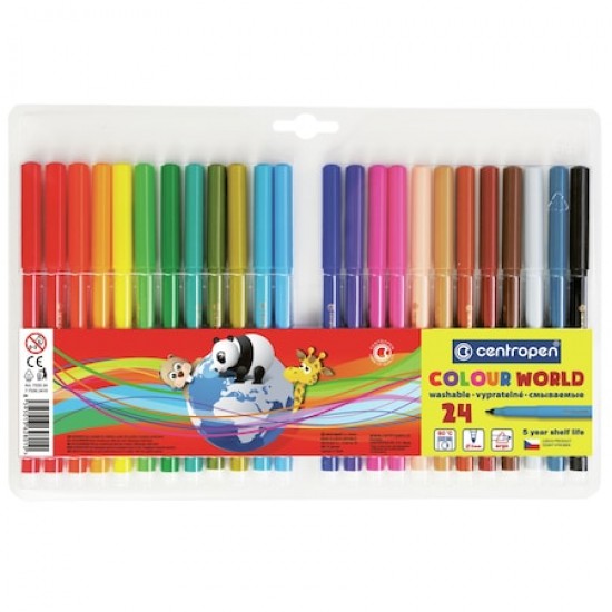 Carioca Centropen 7550 Washable - 24 culori/set Carioca Centropen 7550 Washable - 24 culori/set