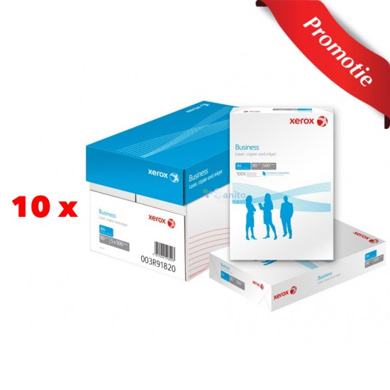 Pachet Hârtie Xerox Business A4, 9 + 1 GRATIS