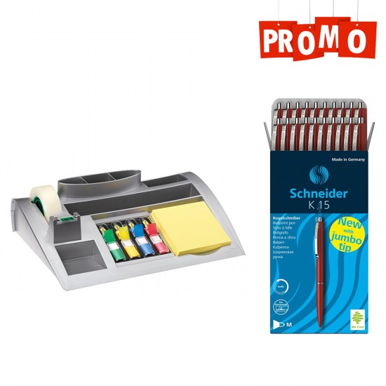 Pachet organizer si cutie 20 pixuri Schneider Pachet organizer si cutie 20 pixuri Schneider