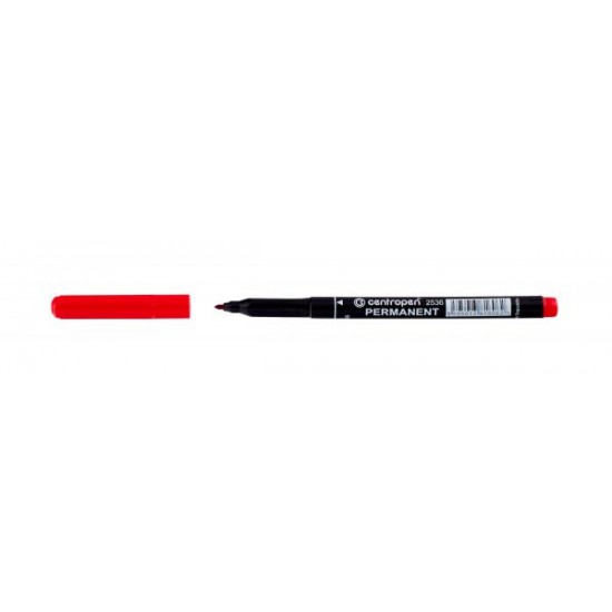 Permanent marker Centropen 2536 - varf 1 mm, rosu Permanent marker Centropen 2536 - varf 1 mm, rosu