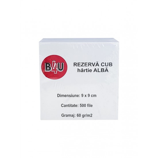 Cub alb 9 x 9 cm, hartie 60 grame, 500 coli/cub 