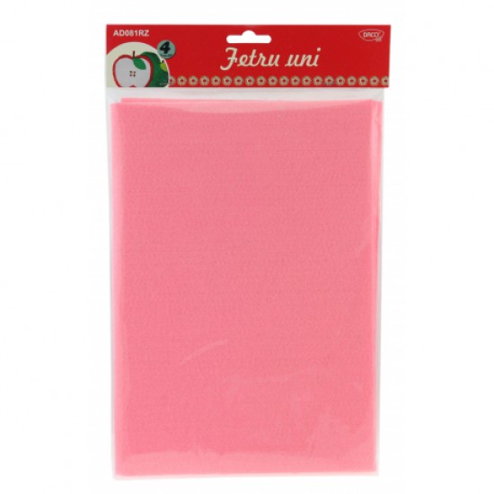 Accesorii craft - ad081rz fetru uni set 4 roz Accesorii craft - ad081rz fetru uni set 4 roz
