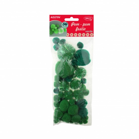 Accesorii craft - ad279v pom pom festiv verde daco Accesorii craft - ad279v pom pom festiv verde daco