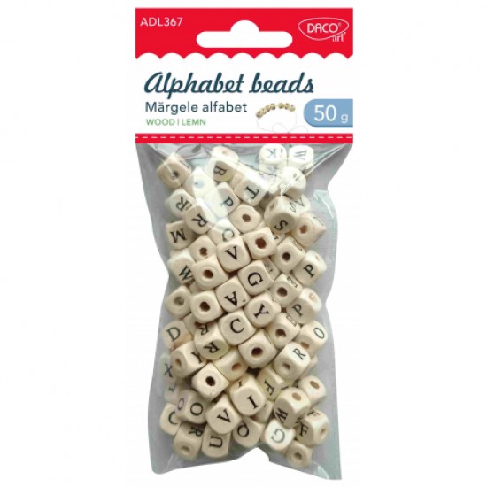 Accesorii craft - ad367 margele alfabet de lemn daco Accesorii craft - ad367 margele alfabet de lemn daco
