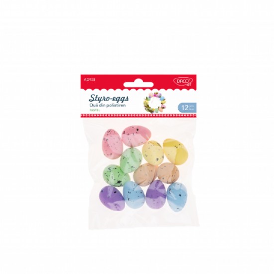 Accesorii craft - ad928 oua polistiren 3.5cm set 12 daco Accesorii craft - ad928 oua polistiren 3.5cm set 12 daco