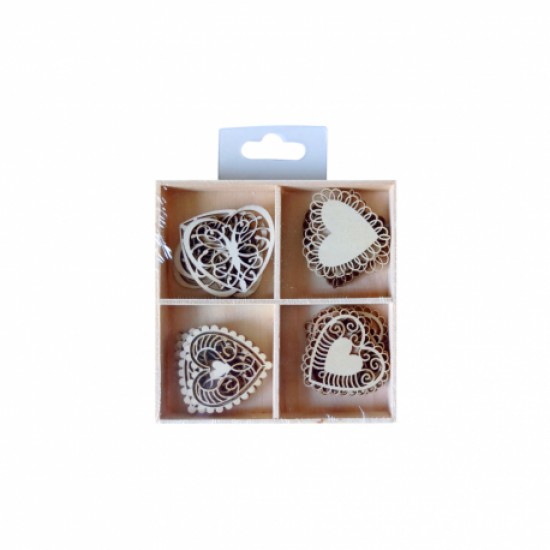 Accesorii craft - adl338 inimi lemnoase daco Accesorii craft - adl338 inimi lemnoase daco