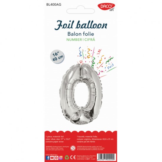 Balon folie cifra 0 auriu 40 cm daco bl400au Balon folie cifra 0 auriu 40 cm daco bl400au