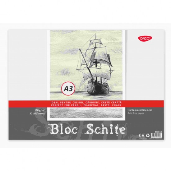 Bloc a3 schite 150g 30 file daco bd315