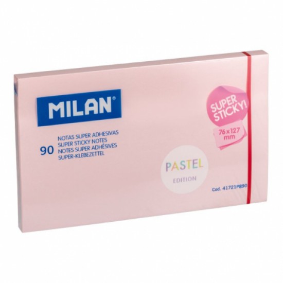 Bloc notes adeziv 126x76 roz pal super sticky milan Bloc notes adeziv 126x76 roz pal super sticky milan