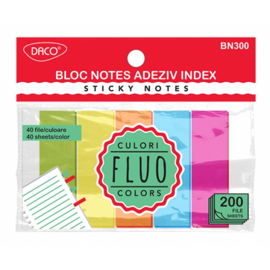 Bloc notes adeziv index 5 cul 50x20 daco bn300