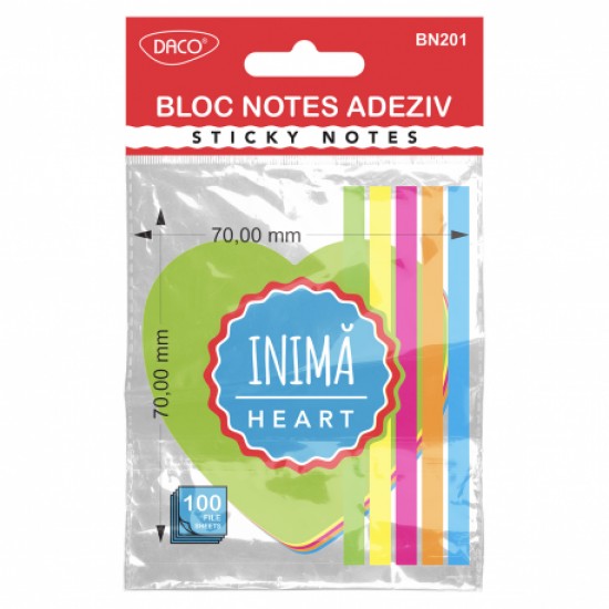 Bloc notes adeziv inima daco bn201 Bloc notes adeziv inima daco bn201