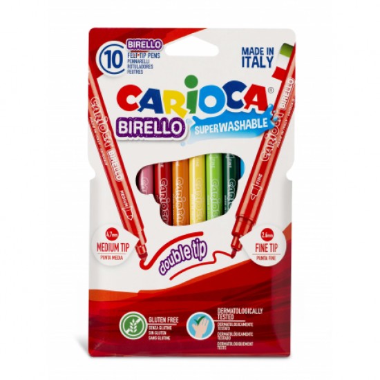 Carioca 10 culori cu 2 capete birello 41438 Carioca 10 culori cu 2 capete birello 41438
