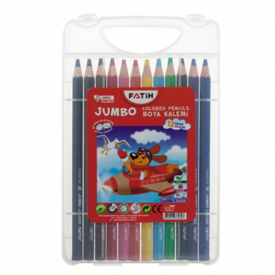 Creion color 12c jumbo cutie plastic fatih Creion color 12c jumbo cutie plastic fatih