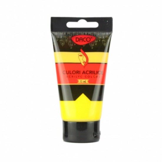 Culori acril 75ml daco galben mediu cu375gm Culori acril 75ml daco galben mediu cu375gm