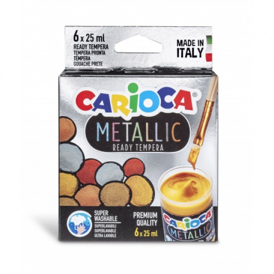 Culori tempera 6c metallic 25 ml carioca ko026 Culori tempera 6c metallic 25 ml carioca ko026