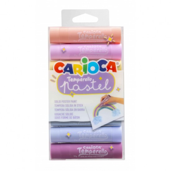 Culori tempera solida 8c pastel carioca 42673