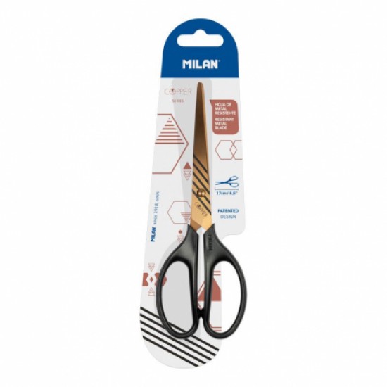 Foarfeca birou 17cm copper neagra milan Foarfeca birou 17cm copper neagra milan