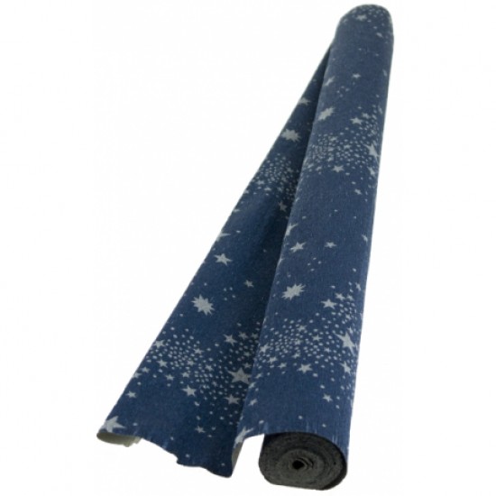 Hartie floristica albastru cu stelute, 400-s, 50x250cm 180g Hartie floristica albastru cu stelute, 400-s, 50x250cm 180g