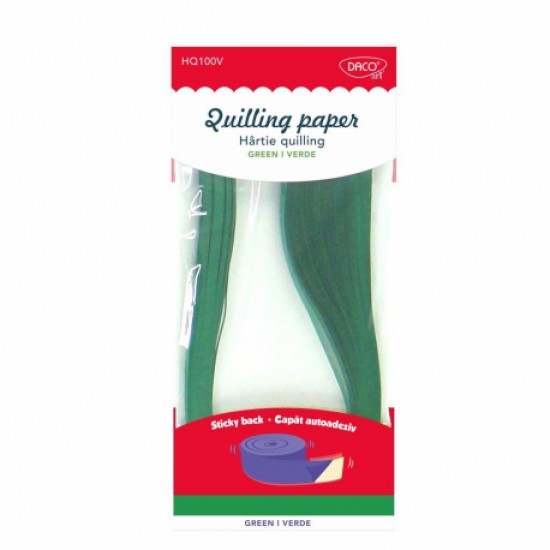 Hartie quilling aa verde 42.5x0.5cm 100/set daco hq100v